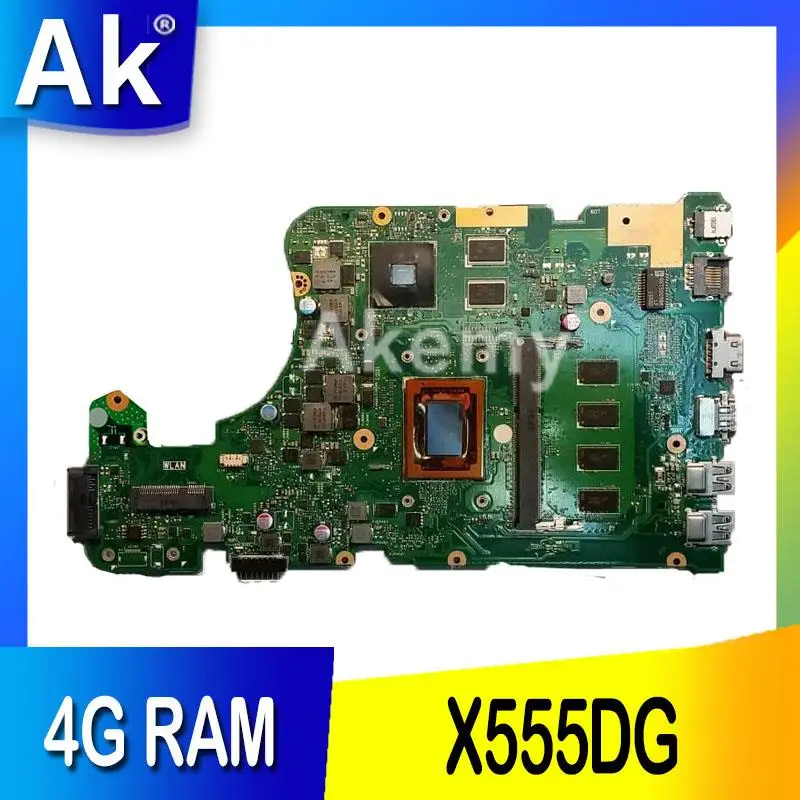 

AK X555DG Laptop motherboard For Asus X555Y X555YI X555D X555DG Test original mainboard 4G RAM FX-8800 CPU X555DG mainboard