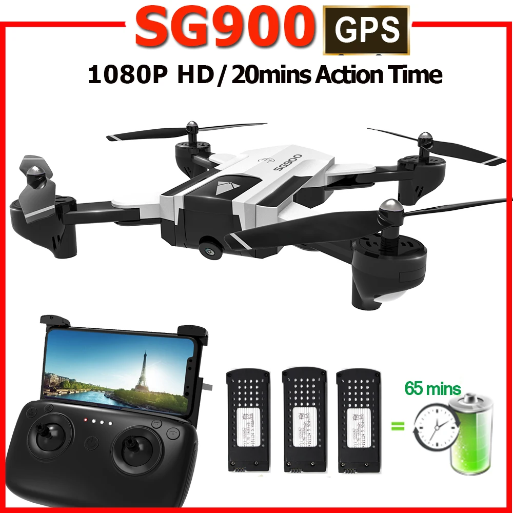 SG900 S SG900S gps складной Дрон с камерой 1080P HD селфи WiFi FPV широкоугольный