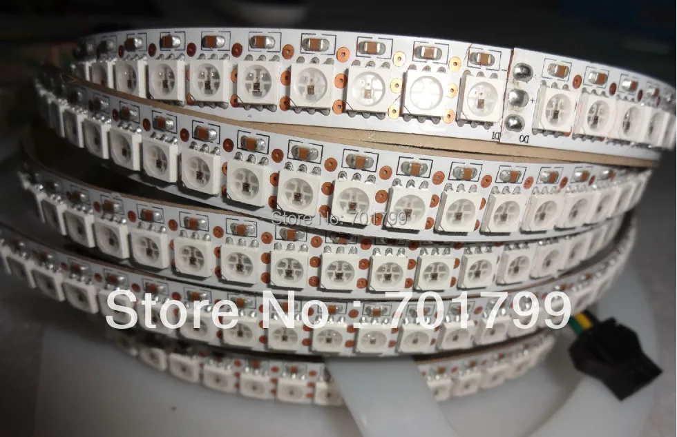 144 светодиодов/M WS2812B (5050 RGB LED с WS2811 IC встроенный) Светодиодные полосы пикселей DC5V 2