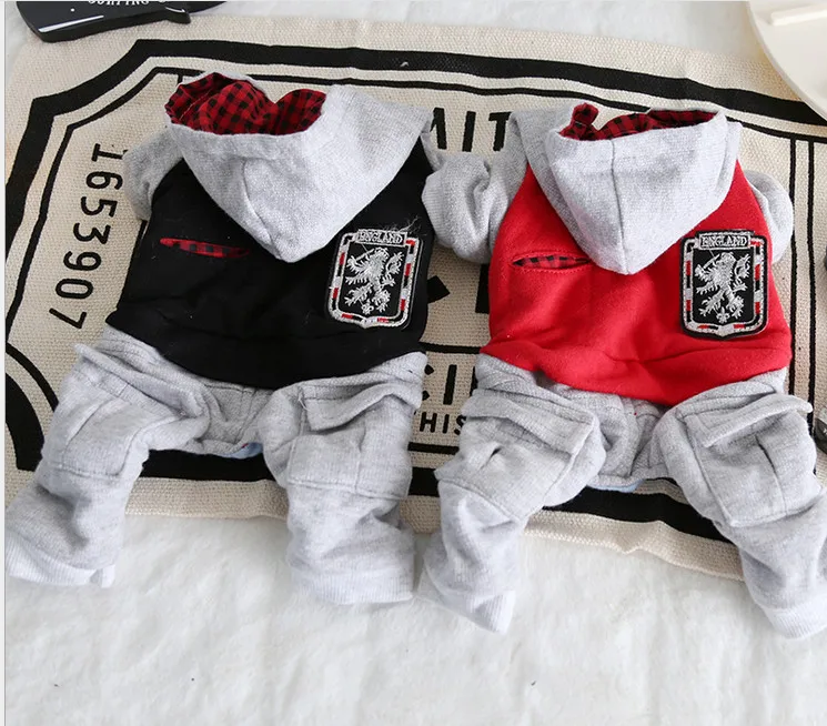 Одежда для собак в клетку зимний теплый халат комбинезоны пижамы толстые пальто