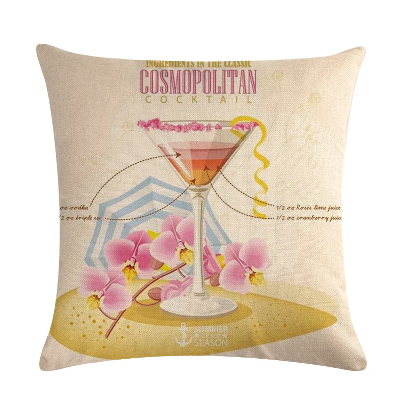 Оформление коктейлей льняная наволочка для чашки дивана украшение дома