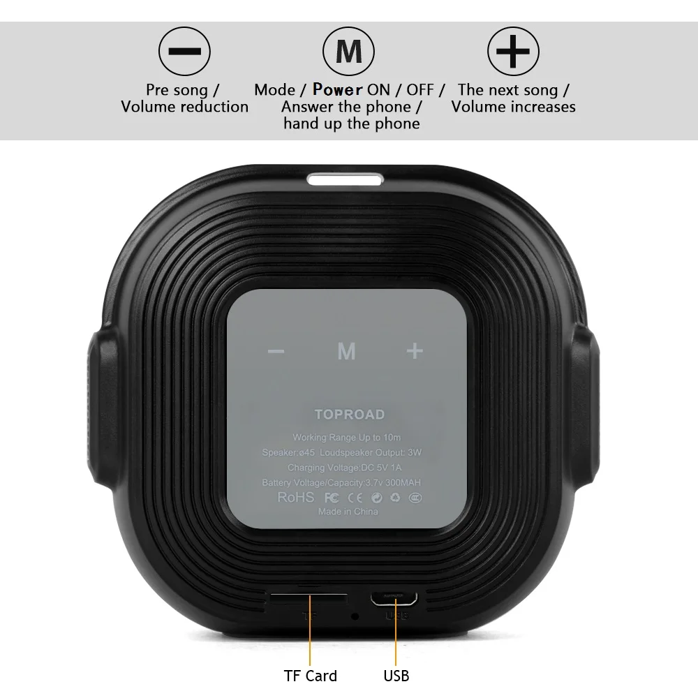 TOPROAD портативные Bluetooth колонки мини беспроводная стерео звуковая коробка Mp3 плеер