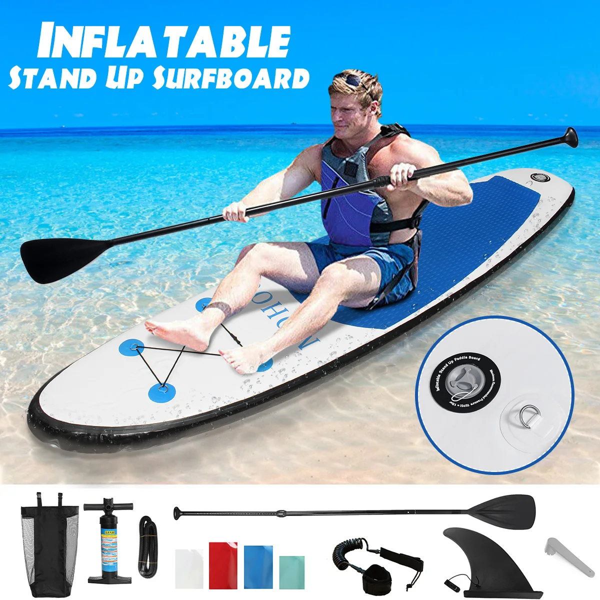 Надувная доска для серфинга 290x80x10 см 2019 водных видов спорта Sup + насос набор