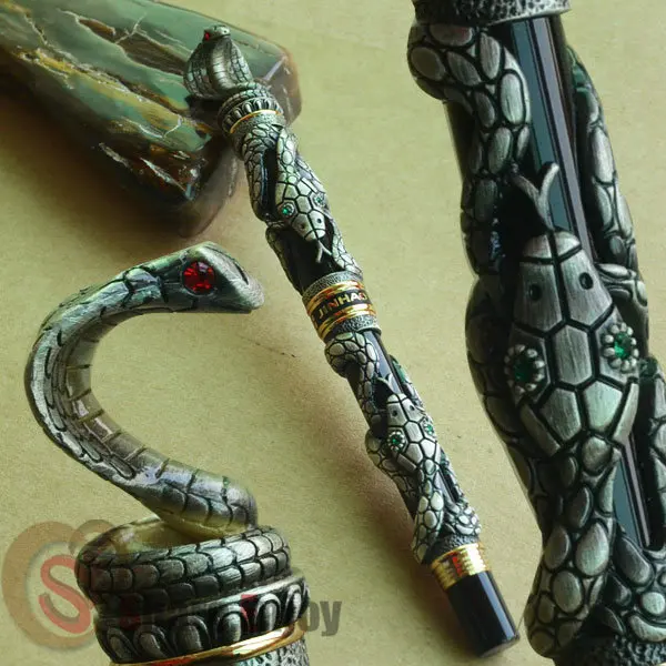 Перьевая ручка JINHAO старый серый Змеиный год памяти средний 18KGP перо JINHAO коробка на выбор - Цвет: Pen only