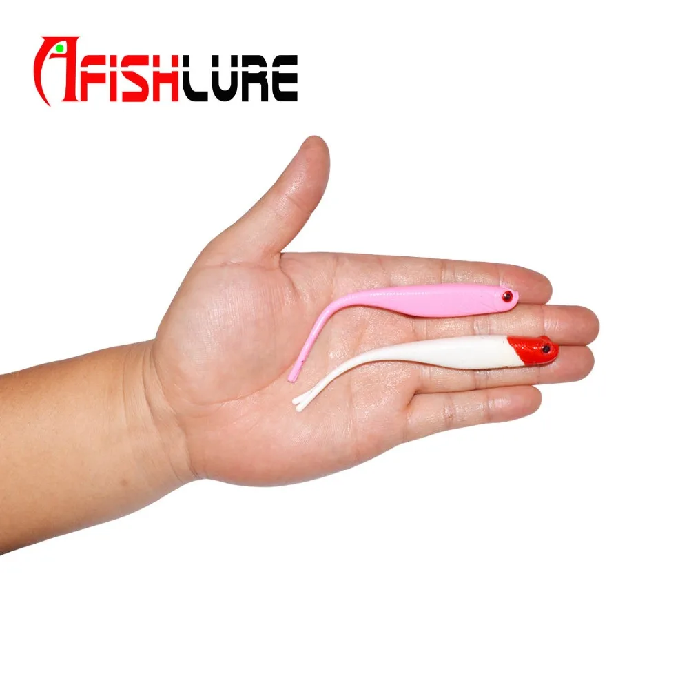 Afishlure длинный хвост мягкой рыбы 115 мм 7 г 4 шт./партия раздвоенный рыболовная