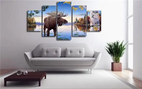 Hd печать животных лося картина холст декор комнаты плакат Бесплатная