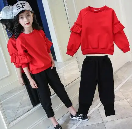 Комплект одежды для девочек демисезонный Детский костюм рубашка с длинным