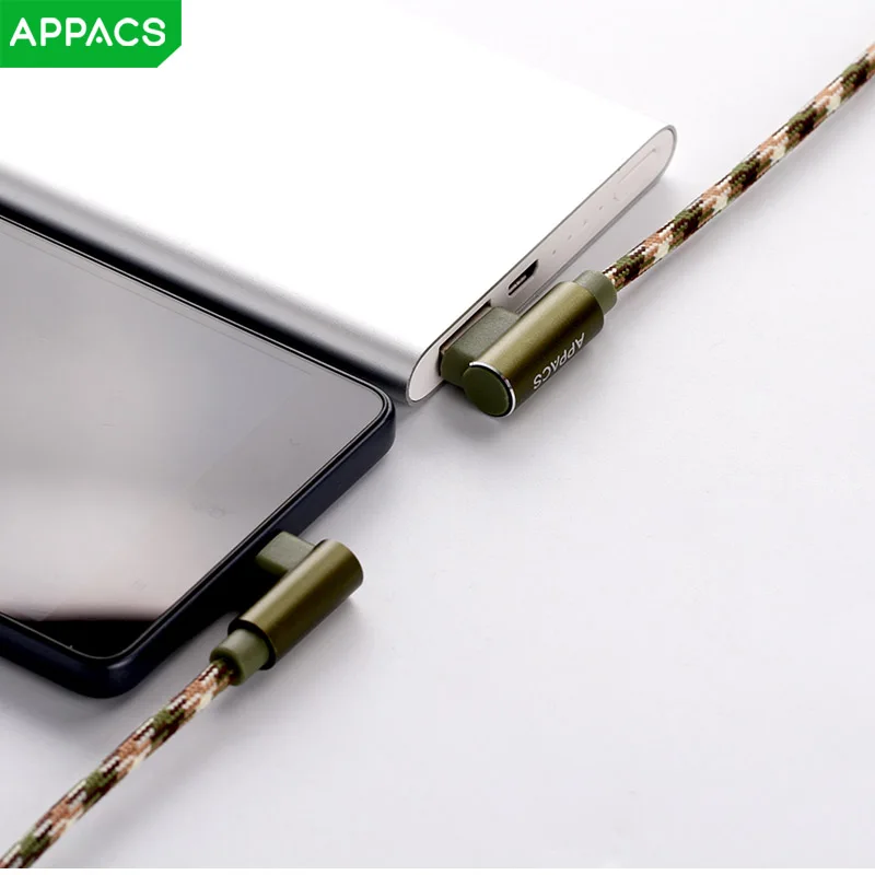 Кабель APPACS Type C для Samsung S8 Xiaomi двусторонний Камуфляжный с разъемом типа зарядки и