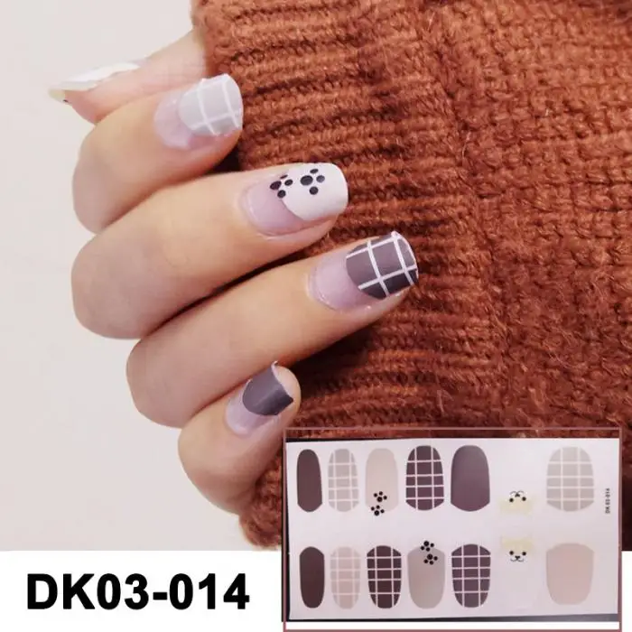 14 шт/лист матовые наклейки для ногтей DIY водонепроницаемые украшения для ногтей- MS