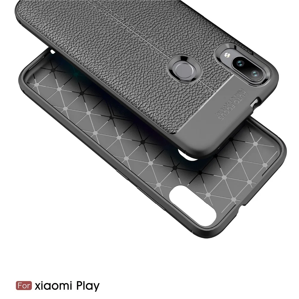 Чехол для Xiaomi Mi Play из мягкого силикона с ударопрочной кожей TPU для Xiomi Coque