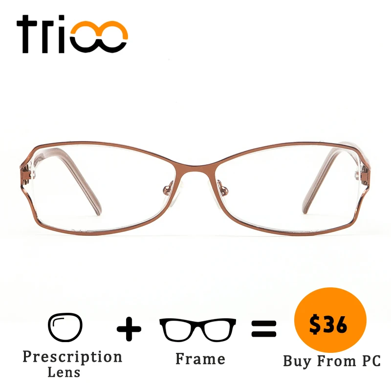 

TRIOO Myopia Reading Eye Glasses for women Metal Cool Fashion Design Spectacles Eyewear Transparent Prescription Glasses Female