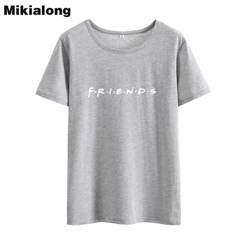 Футболка Mikialong с надписью FRIENDS Bff летняя Женская Базовая черная или белая футболка