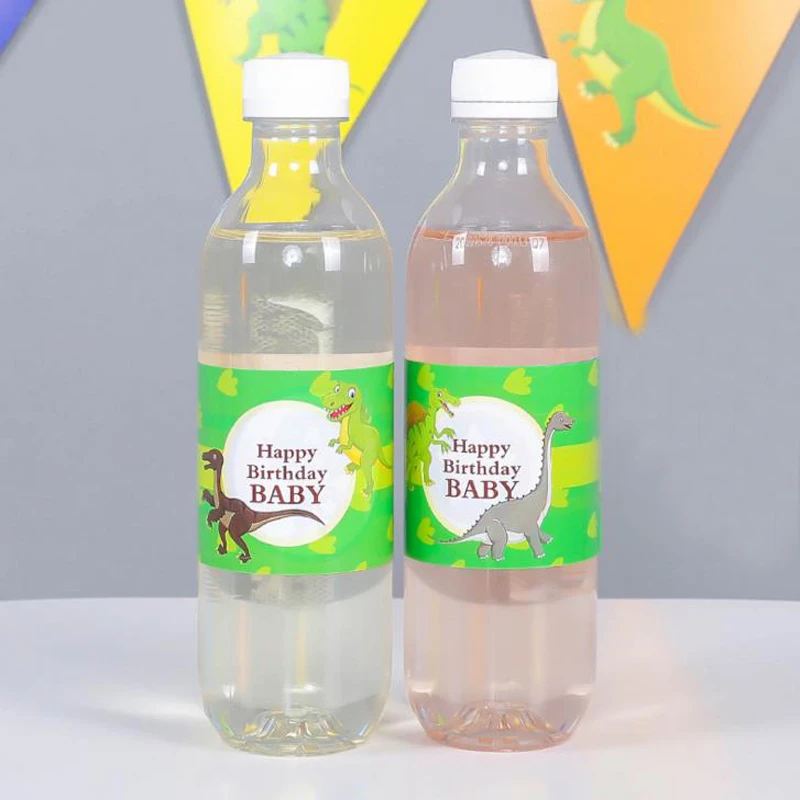 2 шт. Лидер продаж динозавр этикетки для бутылок обертки Дети День рождения