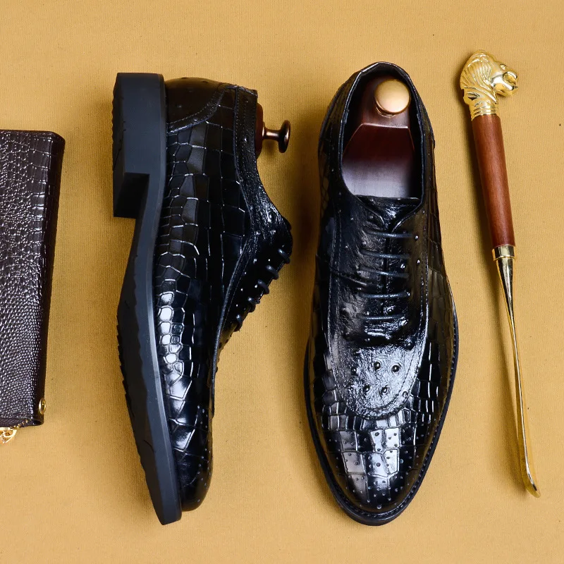 Мужская кожаная обувь мужские оксфорды из натуральной кожи роскошное платье