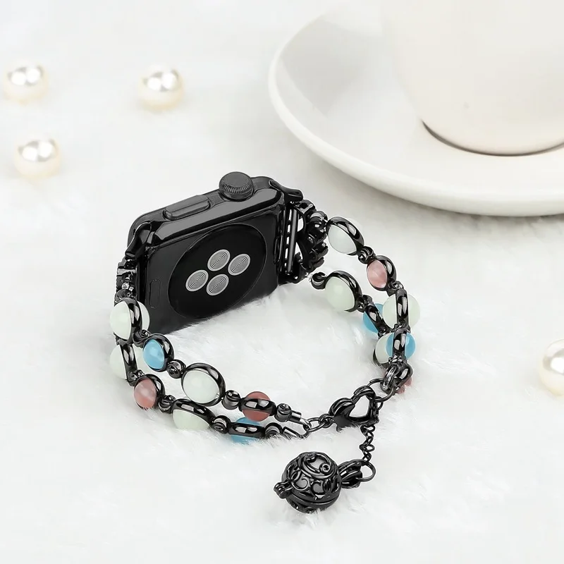 Ремешок для часов Apple Watch 38 мм 42 40 44 светящийся браслет из нержавеющей стали Iwatch