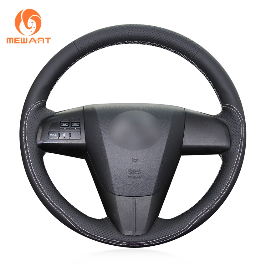 MEWANT черный чехол рулевого колеса автомобиля из натуральной кожи для Mazda 3 Axela 2010 2013