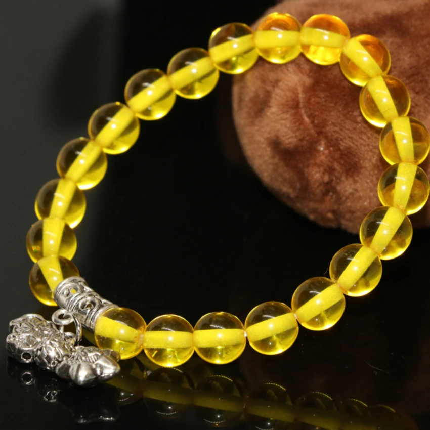 Новое поступление Богемия Стиль Мода 8 мм желтый имитация смолы пчелиный воск