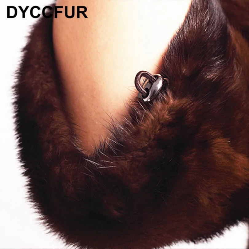 DYCCFUR 2018 Новый Настоящее пальто с мехом натурального меха норки полосы широкие