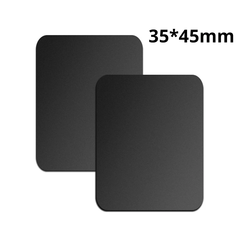 2pc Black 35x45mm Универсальная наклейка на металлическую пластину для магнитного автомобильного держателя телефона, сменная металлическая пластина, железный лист, комплект для магнитного держателя телефона, подставка - Цвет: 2pc Black 35x45mm