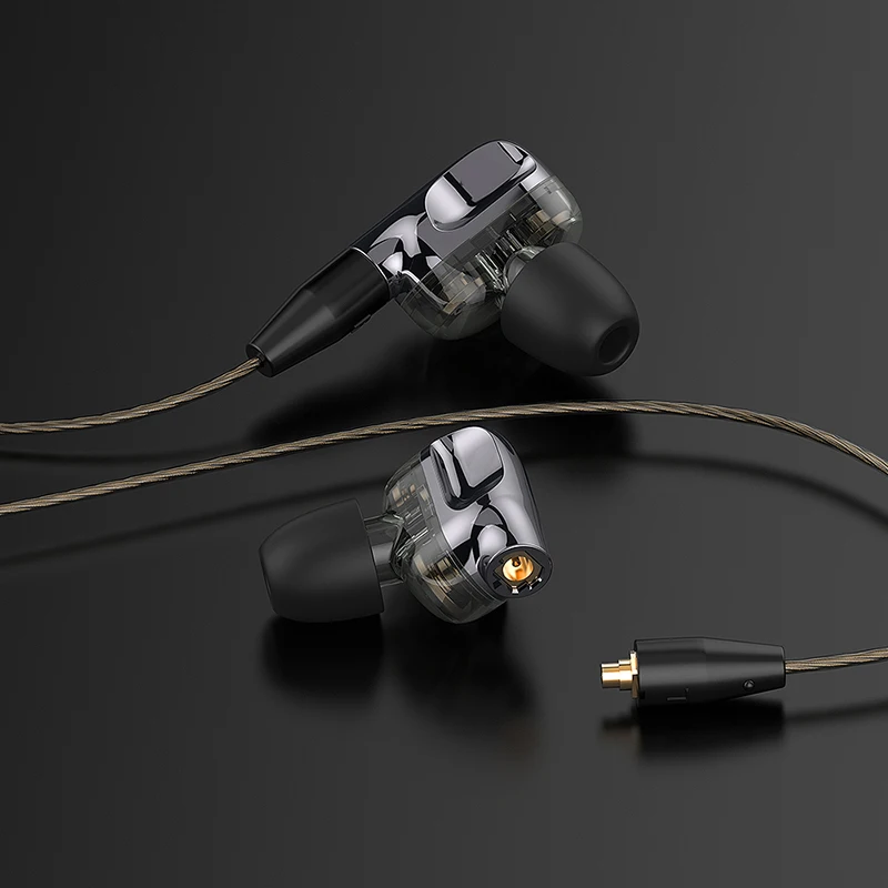 Langsdom D5 наушники с двумя драйверами Hi Fi стерео в ухо auriculare съемная гарнитура