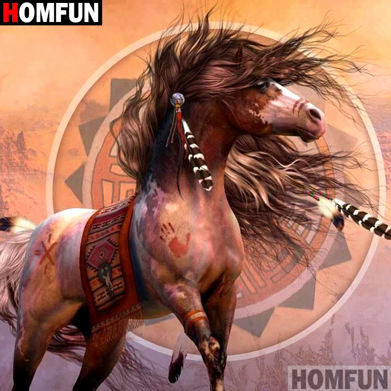 Алмазная 5D Вышивка Homfun A10406 Лошадь картина с полными квадратными/круглыми