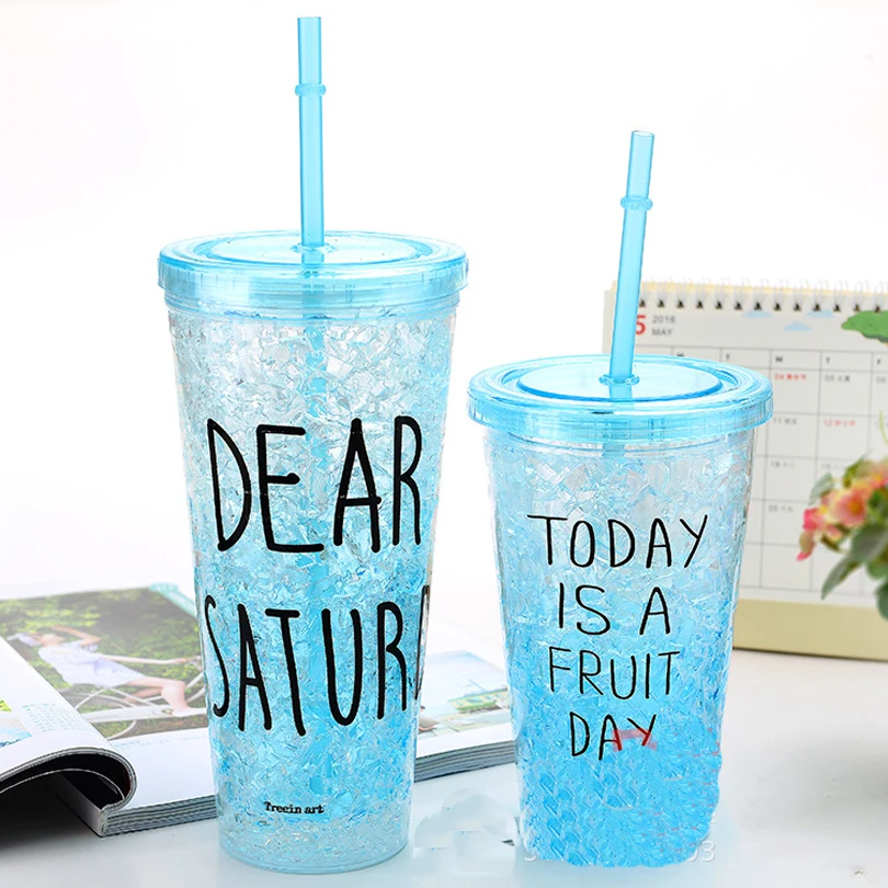 Оригинальное простое стекло с трещин Крутое летнее для сока питьевое двойная