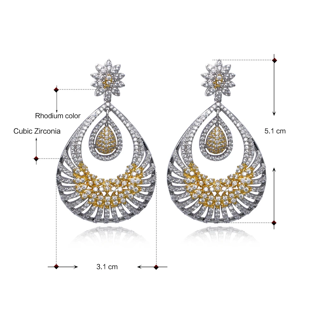 

A Pretty Drop Earrings Top Jewelry 2021 New Female Party Accessories Gold 2 Tone Plated Fast Delivery Huge Earring