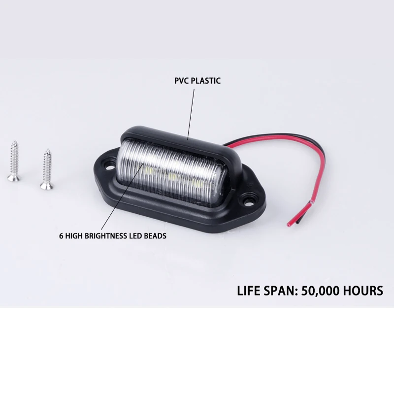 ROADOT 6 светодиодов белый Подсветка регистрационного номера 12V Универсальный