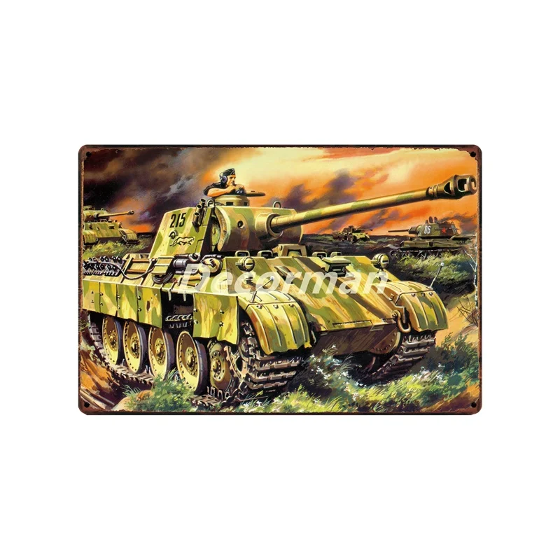 [DecorMan] Goodby war классический поцелуй Танк военные оловянные знаки на заказ оптом металлические картины Бар Паб Декор DD-1690 - Цвет: SA-5156
