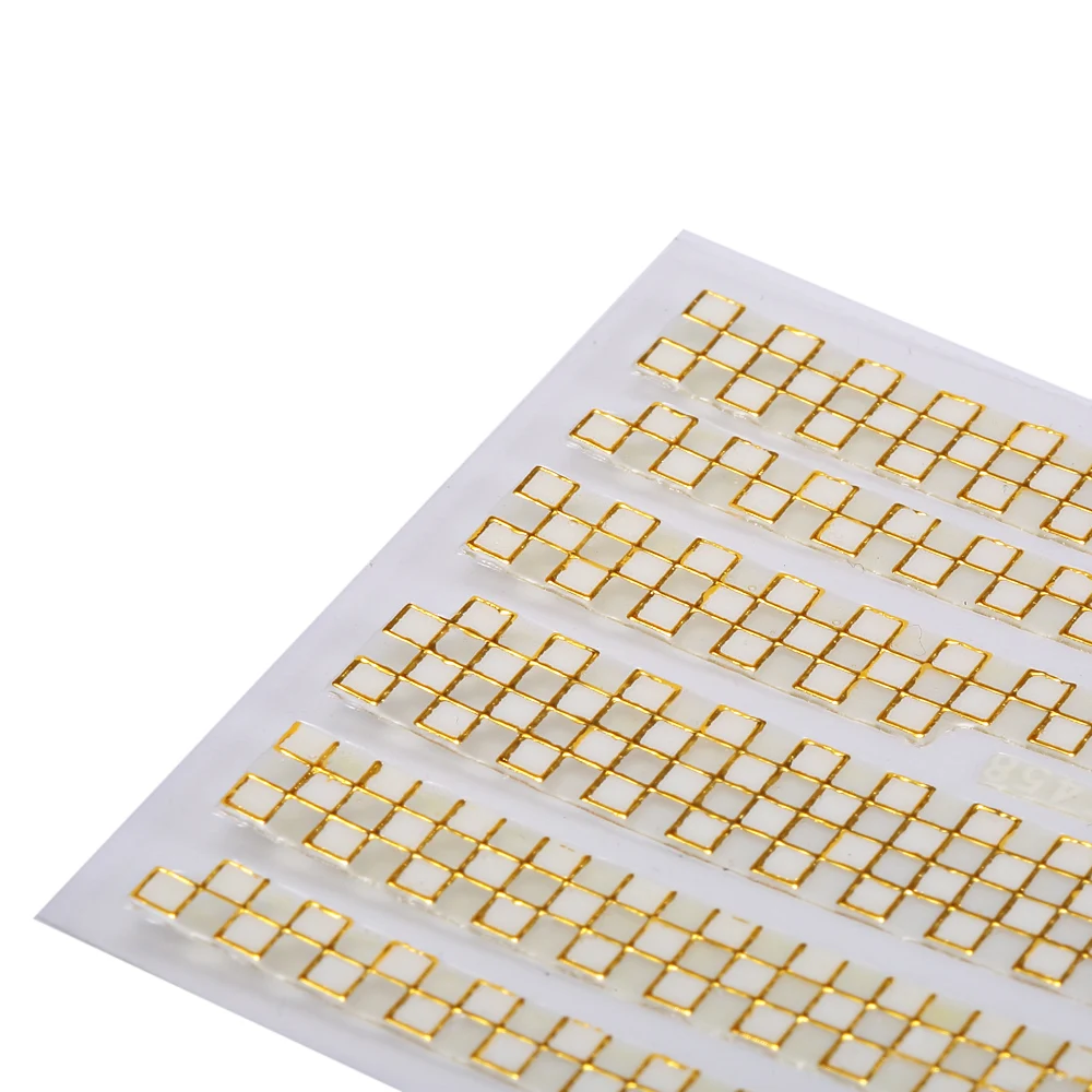 Gustala 1 Sheet Nail Art Decal Sets Plaid Gold Mix Designs Sticker Tool DIY Stickers | Красота и здоровье