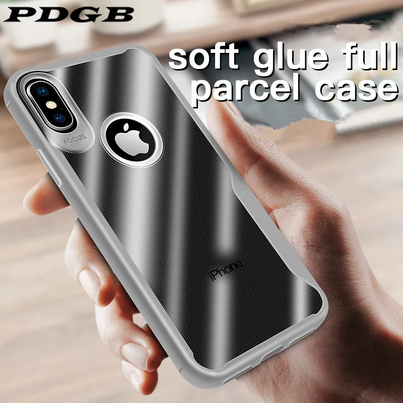 PDGB прочный прозрачный ТПУ чехол для iPhone X Xs MAX XR 5 5S SE 6 6s Plus 7 8 полный Чехол Мягкий