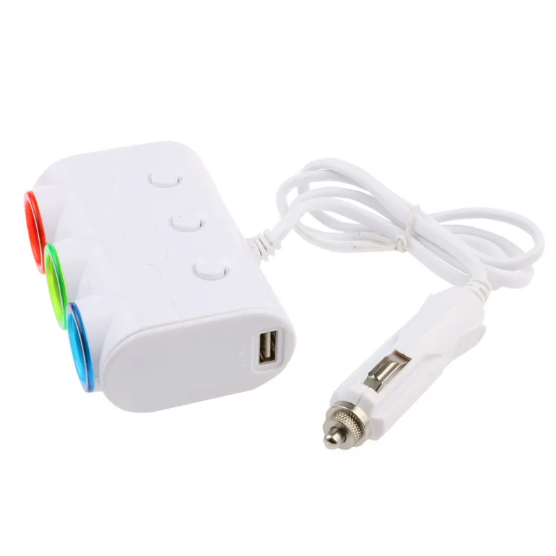 3.1A 2 USB 3 Way мульти разъем автомобильное зарядное устройство прикуриватель сплиттер адаптер для мобильного телефона