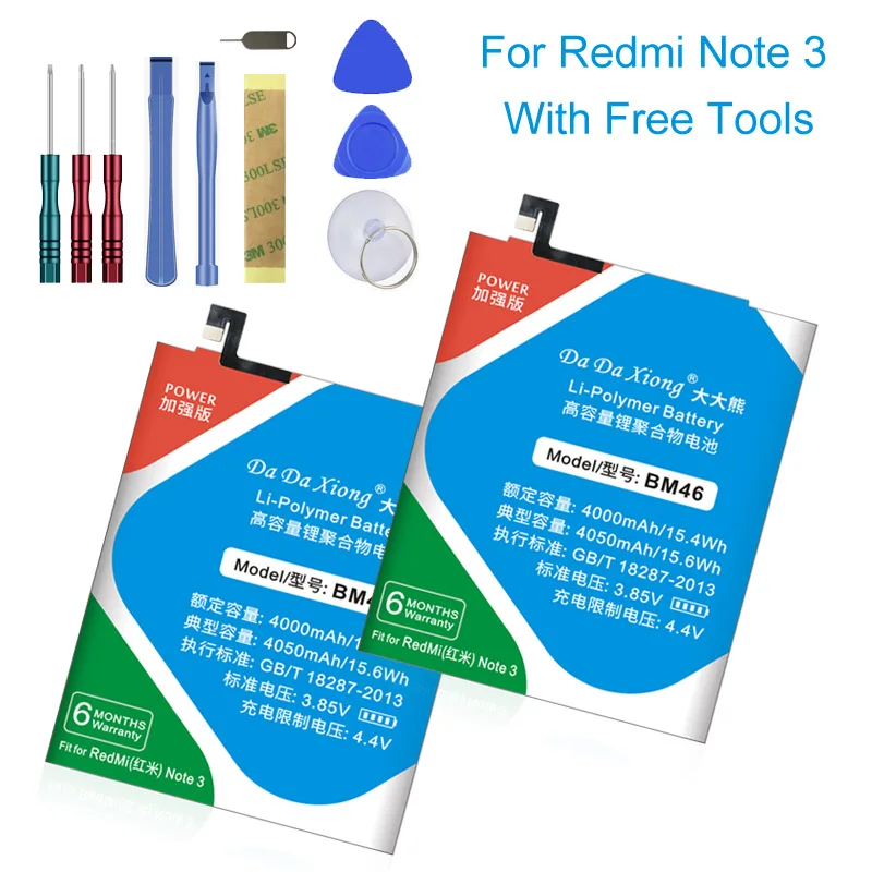 Бесплатная доставка батарея 4050mAh BM46 для Xiaomi Redmi redrice Note 3 Hongmi Note3 Pro сменные батареи +