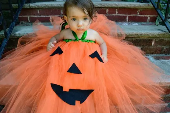POSH DREAM Orange Little Pumpkin Kids Girls Halloween Costume Lantern Baby Cosplay Tutu Dress Adorable | Детская одежда и обувь