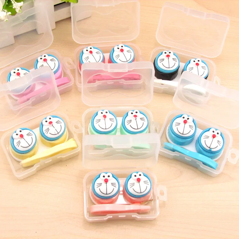 

Free ship!1lot=20set!Doraemon cartoon cat contact lenses box / companion box / Cartoon eyeglasses case/ lens care /storage box