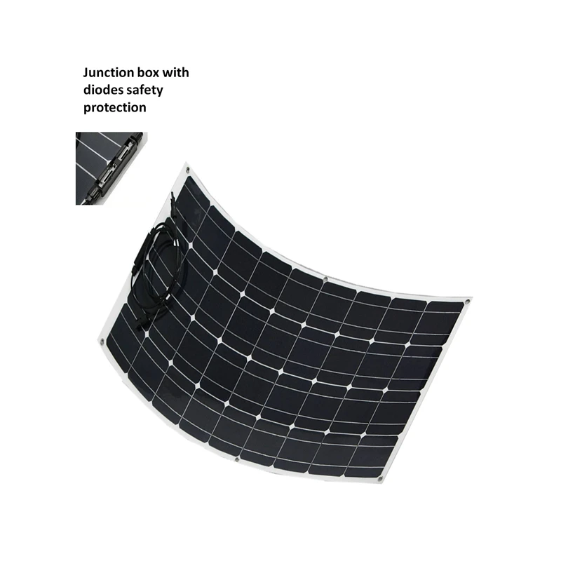 100 Вт Панели солнечные Гибкая монокристаллические фотоэлектрические ячейки