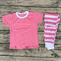 outfits solid pink shirts match pink stripe pants girl baby shots sleeve pajamas newest hot sale high quality pink clothing