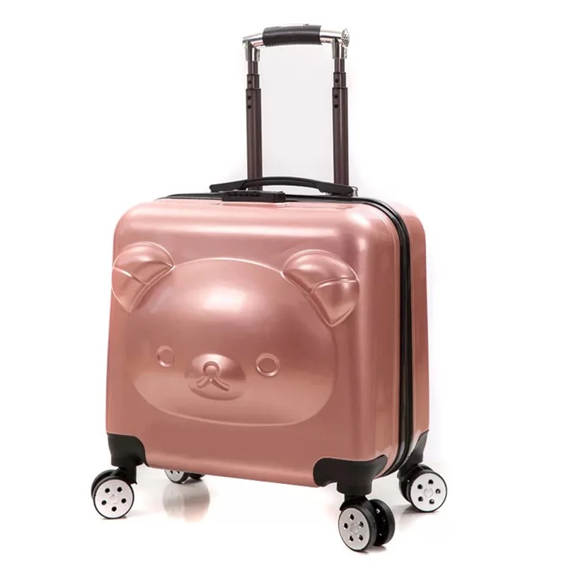 Cartoon anime 3D rolling luggage for boys and girls children's bear trolley suitcase 18/20 inch men women travel box kids case