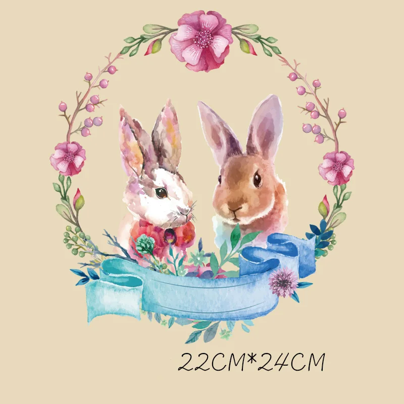 Праджня с принтом в виде цветов и нашивки кролик горячим утюгом на Стикеры для