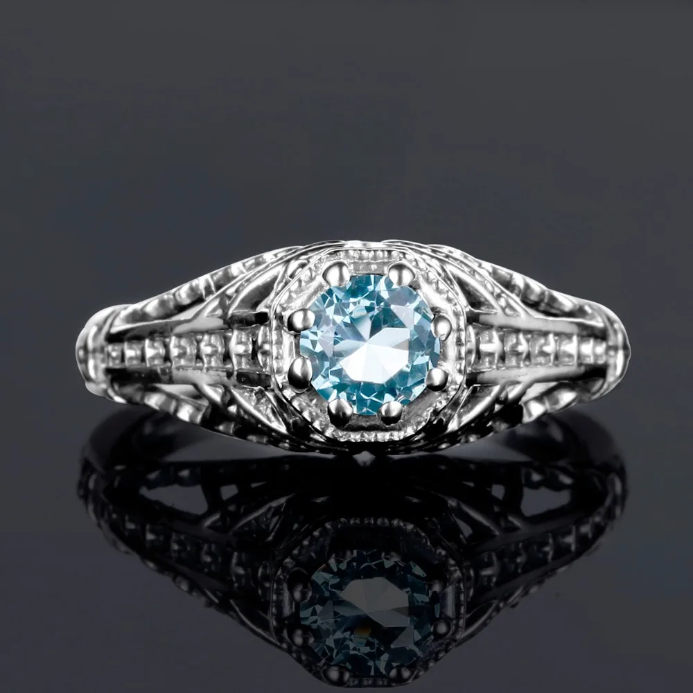 Кольцо Дневники вампира Елена синие камни кристалл Винтаж 925 серебро для женщин