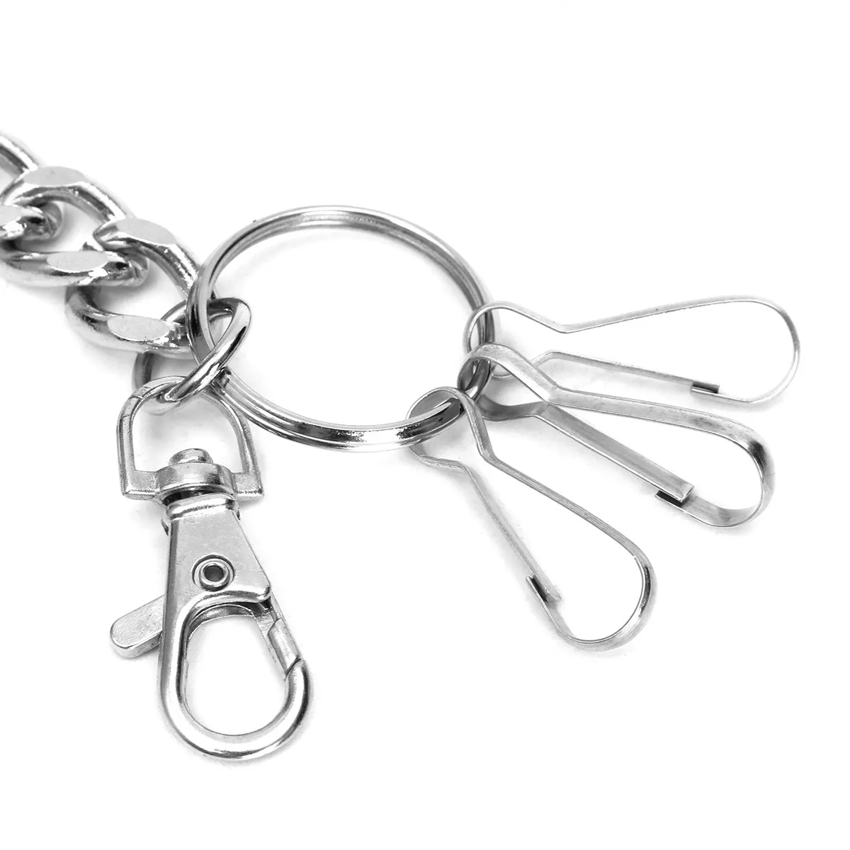 Простые толстые ремешки для кошелька длиной 48 см в стиле панк из серебристого