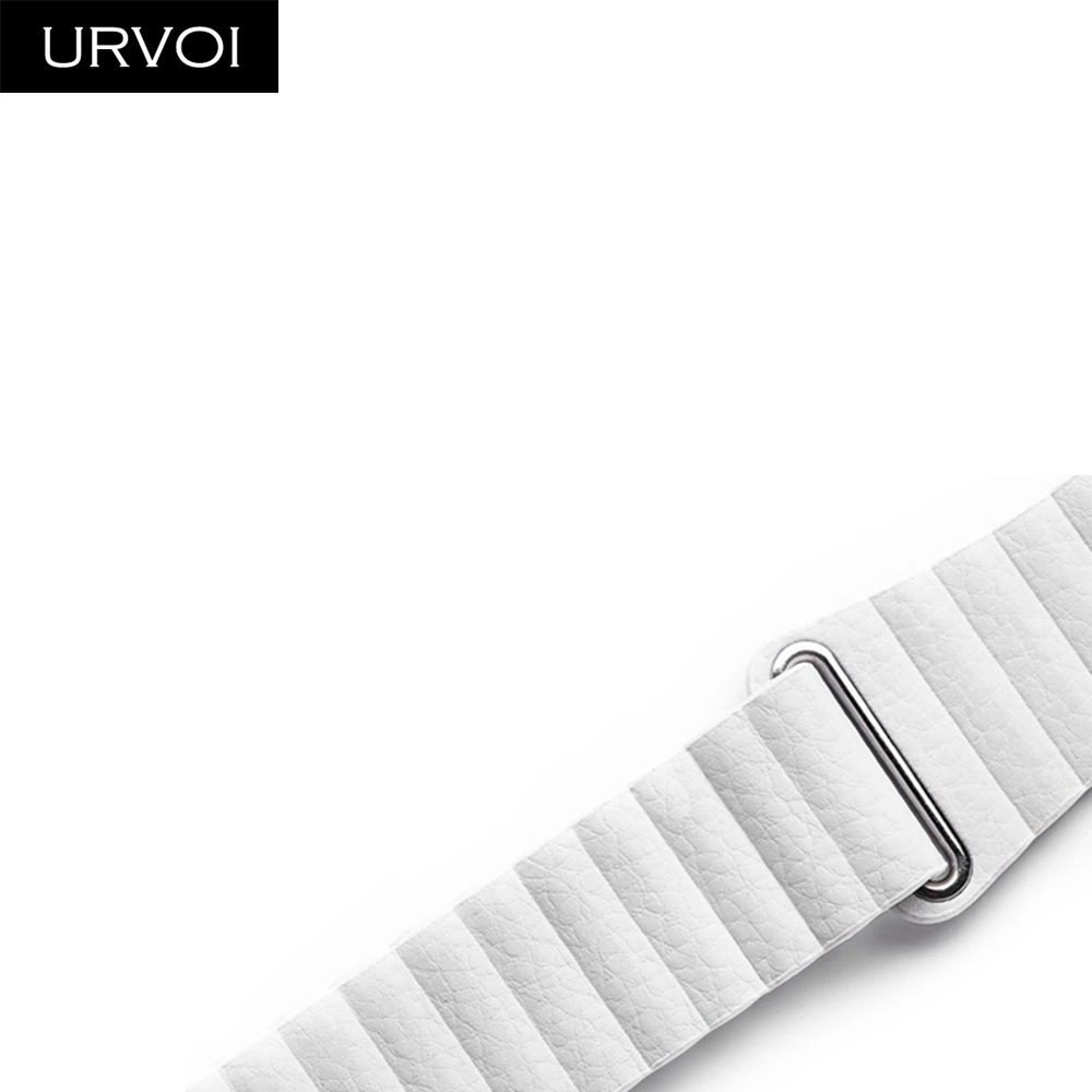 Кожаный ремешок URVOI для apple watch series 5 4 3 2 1 ремешок для iwatch кожаный ремешок пряжка с магнитом удобная мягкая Новинка - Цвет ремешка: White