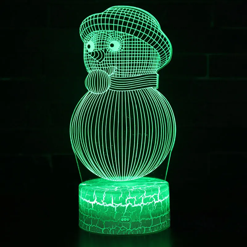 

Snowman 1 theme 3D Lamp LED night light 7 Color Change Touch Mood Lamp Christmas present Dropshippping