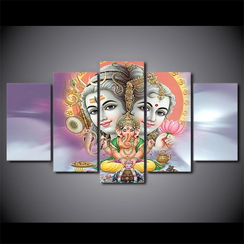 

Набор для алмазной вышивки «сделай сам», картина из квадратных страз 5D с изображением индийского Бога, слона, мозаика, стразы Y2542, 5 шт.