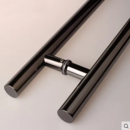 Black color Стеклянная Дверная ручка, ручка из нержавеющей стали, деревянная дверная ручка, душевая дверная ручка(DG8000 - Цвет: Black color