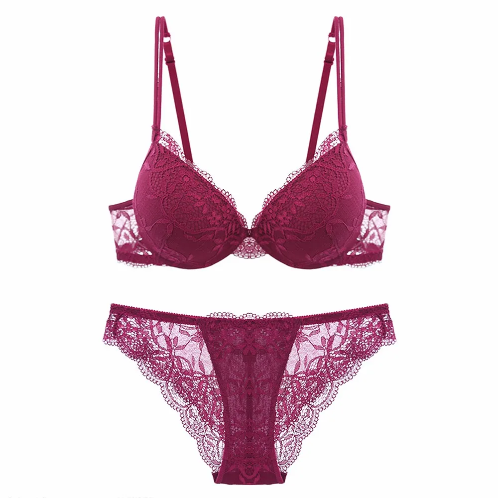Ladies Secret женский кружевной комплект нижнего белья Пуш-Ап Топ A B C чашка нижнее белье сексуальные трусики с цветочной вышивкой BH