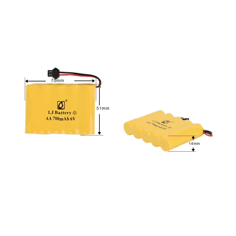 

4PCS Power 700mAh 6V AA Rechargeable Battery Packs SM Plug Rechargeable Batteries AA NICD Batteries