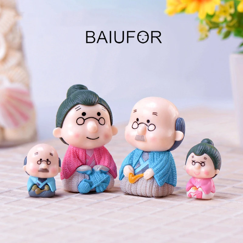 BAIUFOR миниатюрные люди модель дедушка и DIY брелок аксессуары статуэтки для
