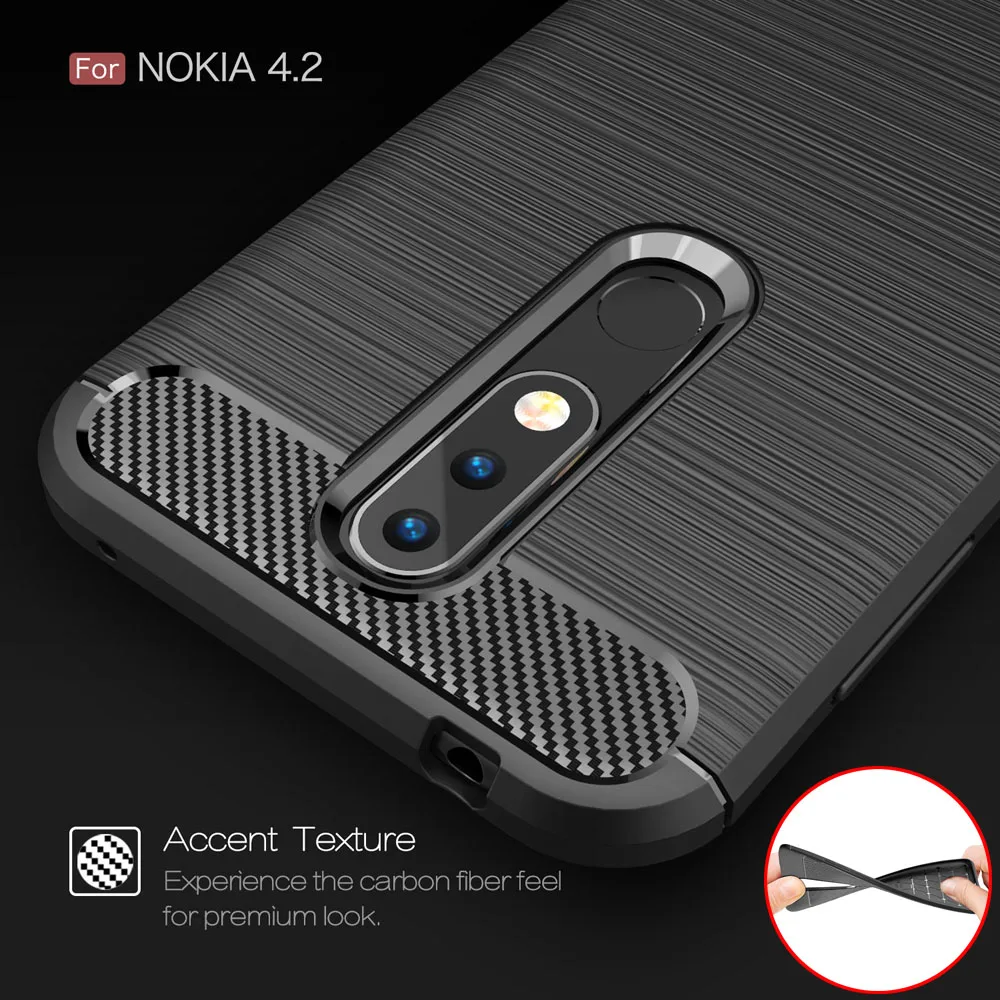 Чехол из углеволокна крышка 5.71For Nokia 4 2 чехол для 3 6 2019 мобильного телефона задней
