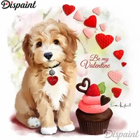 dispaint full squareround drill 5d diy diamond painting dog ice cream scenery 3d embroidery cross stitch 5d home decor a12255